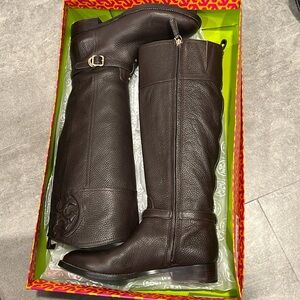 Tory Burch Coconut Marlene Riding Boots--Size 8.5